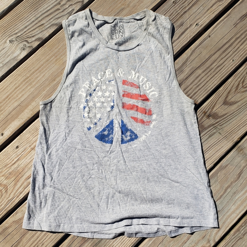 peace and music muscle tank